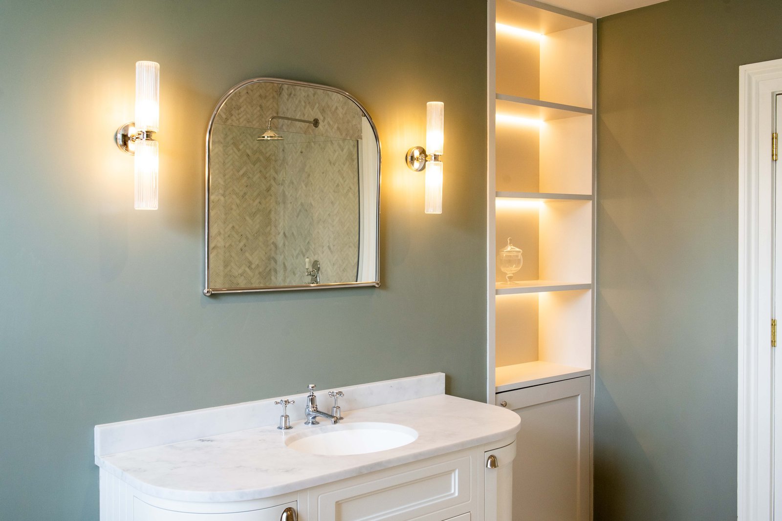 Mater ensuite full home renovation vanity with mirror and lights